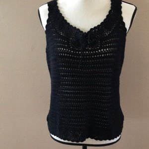 Ralph Lauren exclusive hand knit top in black.